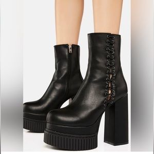 LAMODA lace up sides platform boots